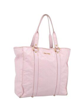 Miu Miu Tote Bag Patent leather Pink Gold